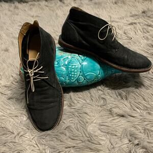 Cole Haan mens black suede leather ankle Boots sz 8m Lace Up Ankle Boot